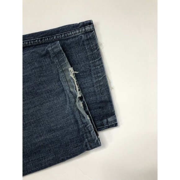 Diesel Industry Larkee Mens 34x29 Hemmed Blue Denim Jeans Straight Button Fly - Picture 7 of 10